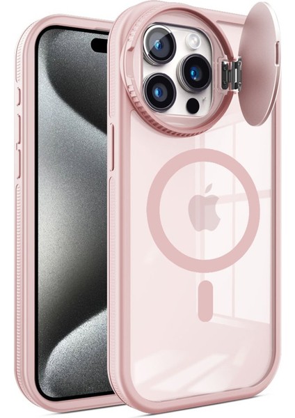 Apple iPhone 15 Pro Max Kılıf Kamera Lens Korumalı Kapaklı Wireless Şarj Özellikli Teleskop Kapak