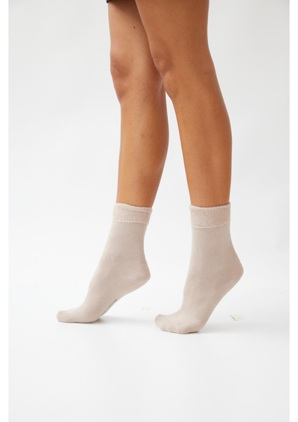 Kız Çocuk Havlu Çorap Bej