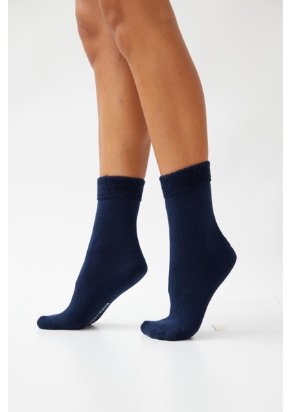 Kız Çocuk Havlu Çorap Lacivert