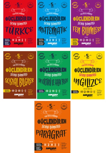 5. Sınıf Güçlendiren Soru Bankası Tüm Dersler Full Set 7 Kitap