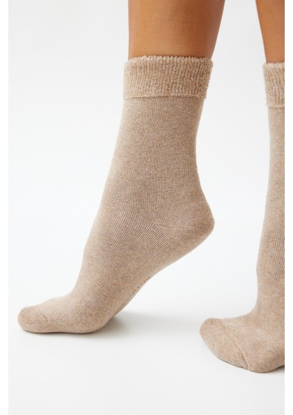 Kız Çocuk Havlu Çorap Bej Melanj fiyatları