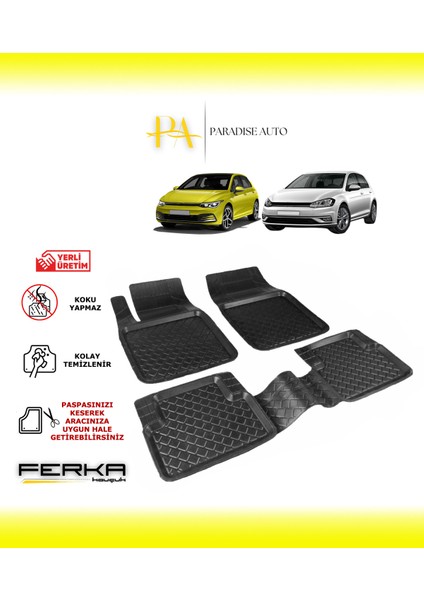 Paradise Auto Volkswagen Golf 8-9 2020 ve Üstü Uyarlanabilir Havuzlu Paspas