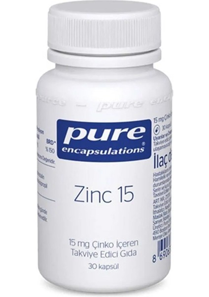 Pure Encapsulations Zinc 15 Mg 30 Kapsül