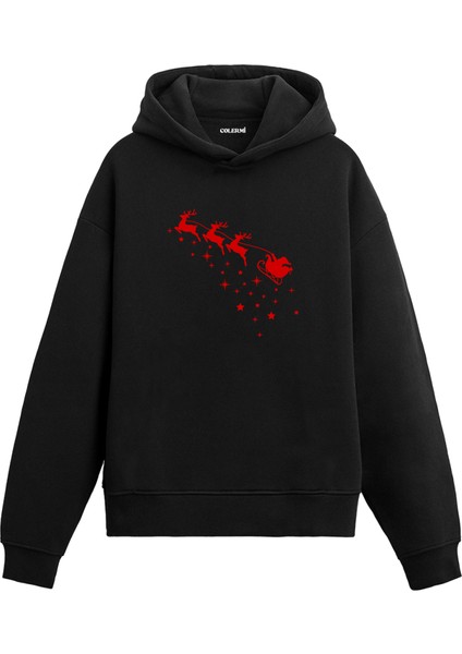 Noel Baba Yılbaşı Hediyesi Yeni Yıl Temalı Tasarım Hoodie Noel Hediyesi Kapşonlu Sweatshirt