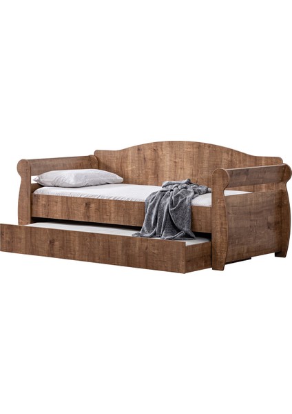 Yavrulu Yatak, Taht Yavrulu Karyola - Ceviz + 1 Adet Comfort Yatak