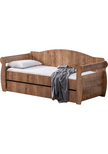 Yavrulu Yatak, Taht Yavrulu Karyola - Ceviz + 1 Adet Comfort Yatak