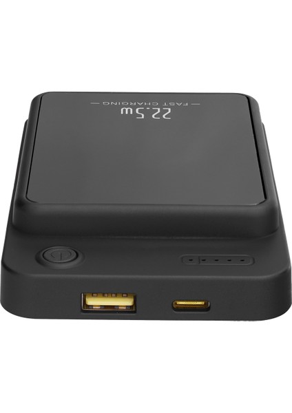 M1021 10000MAH Magsafe 15W HSC22.5W+PD20W+QC3.0 Siyah LCD Taşınabilir Şarj Cihazı Powerbank