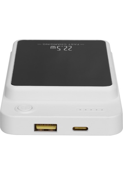 M1021 10000MAH Magsafe 15W HSC22.5W+PD20W+QC3.0 Beyaz LCD Taşınabilir Şarj Cihazı Powerbank