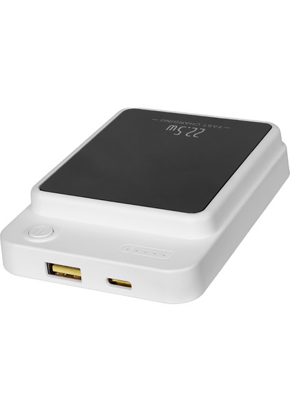 M1021 10000MAH Magsafe 15W HSC22.5W+PD20W+QC3.0 Beyaz LCD Taşınabilir Şarj Cihazı Powerbank