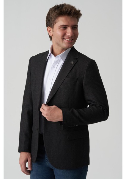 Anadia C4024 Slim Fit 6 Drop Ceket Desenli