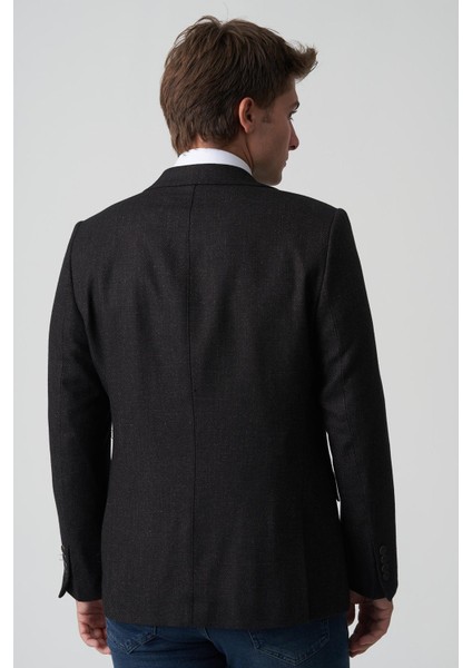 Anadia C4024 Slim Fit 6 Drop Ceket Desenli