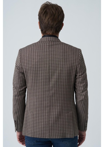 Agualva-Cacém C4012 Slim Fit 6 Drop Ceket Desenli