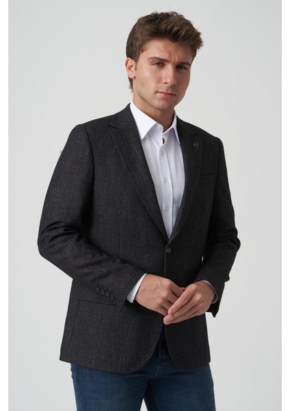 Amarante C4022 Slim Fit 6 Drop Ceket Desenli