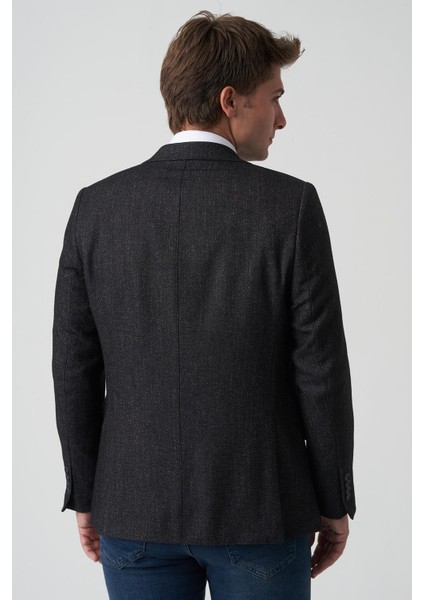 Amarante C4022 Slim Fit 6 Drop Ceket Desenli