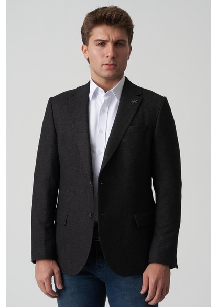 Anadia C4024 Slim Fit 6 Drop Ceket Desenli