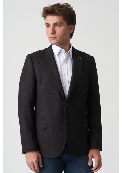Anadia C4024 Slim Fit 6 Drop Ceket Desenli