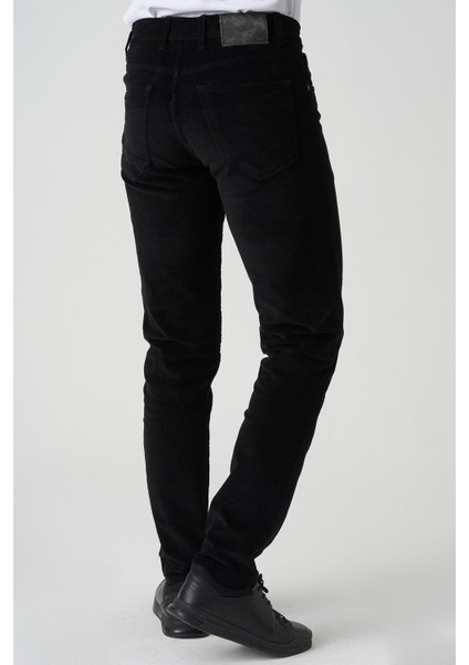 Braga P1040 Slim Fit Pamuklu Kadife Pantolon Siyah