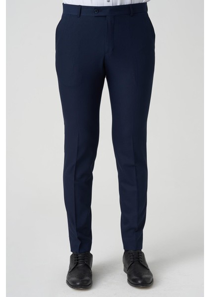 e Agualva-Cacém P1022 Slim Fit Düz Kumaş Pantolon K.laci