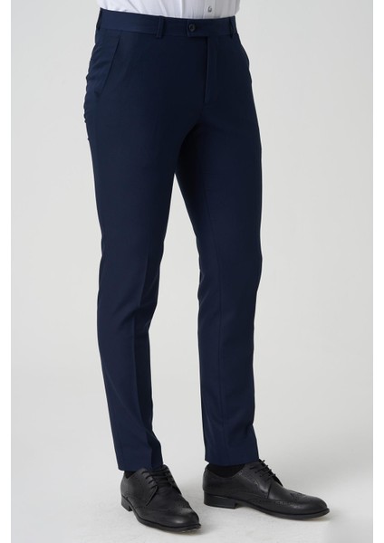 e Agualva-Cacém P1022 Slim Fit Düz Kumaş Pantolon K.laci modelleri