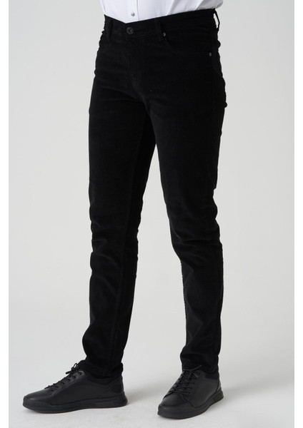 Braga P1040 Slim Fit Pamuklu Kadife Pantolon Siyah fiyatları