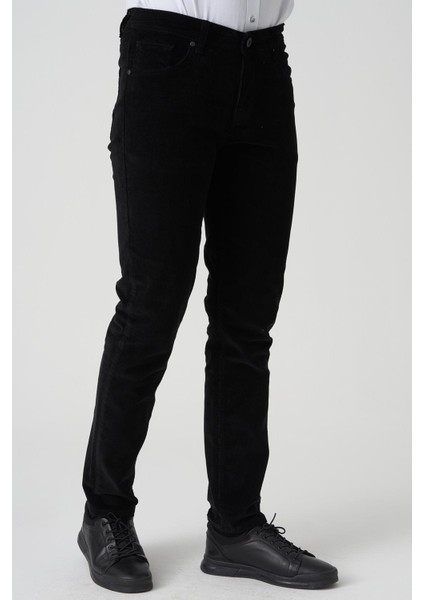 Braga P1040 Slim Fit Pamuklu Kadife Pantolon Siyah modelleri