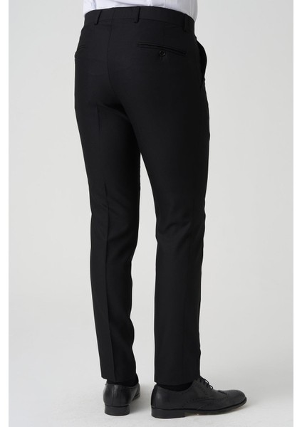 Abrantes P1021 Slim Fit Düz Kumaş Pantolon Siyah fırsatları