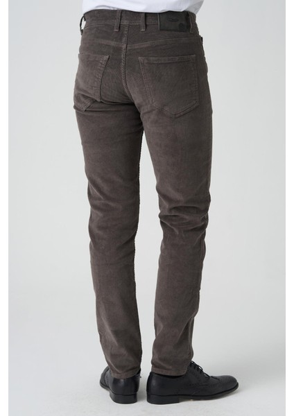 Braga P1040 Slim Fit Pamuklu Kadife Pantolon Haki