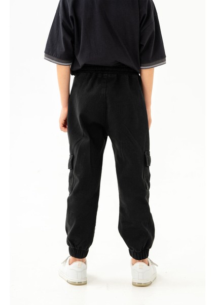 Lastikli Bel ve Paça Kargo Cepli Jogger Erkek Çocuk Pantolon fırsatları
