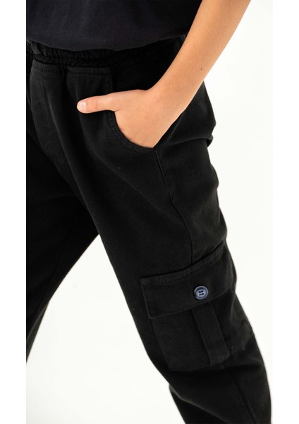 Lastikli Bel ve Paça Kargo Cepli Jogger Erkek Çocuk Pantolon indirimleri