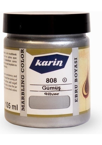Ebru Boyası 105 Ml. 808 Gümüş