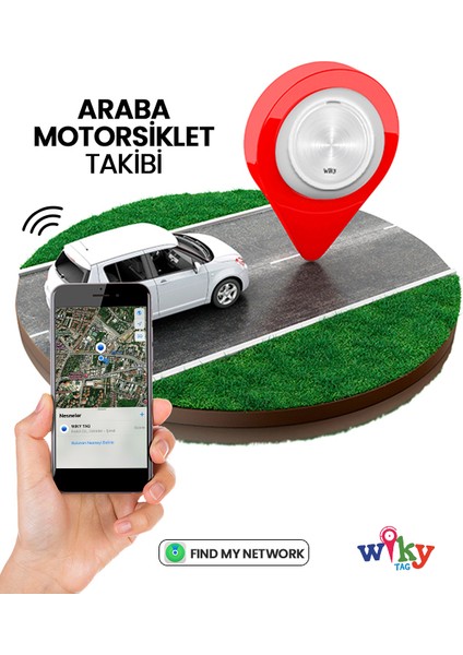 WikyTag Çocuk Smart AirTag Pembe - Akıllı Konum Takip Cihazı  (Apple Uyumlu)