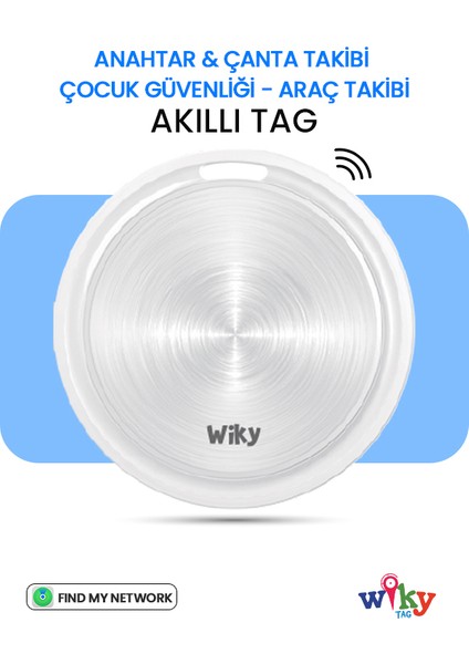 WikyTag Çocuk Smart AirTag Pembe - Akıllı Konum Takip Cihazı  (Apple Uyumlu)