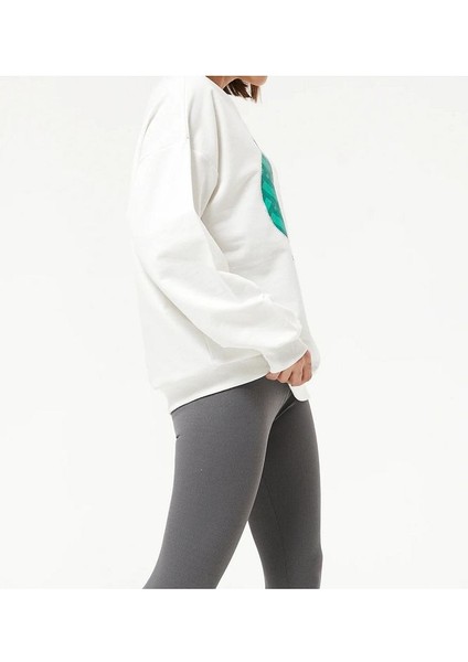 Kadın Sıfır Yaka Baskılı Oversize Sweatshirt fırsatları