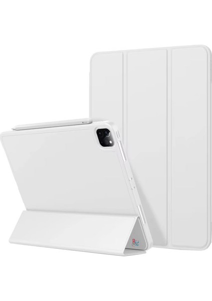 Apple iPad Pro 12.9 Inç 3.4.5.6. Nesil Ile Uyumlu Kılıf Standlı Uyku Modlu Kalem Bölmeli Akıllı Kılıf
