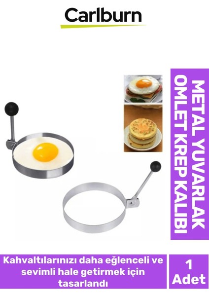 Yeni Seri Yanmaz Yapışmaz Pratik Görsel Şık Sunum Metal Yuvarlak Omlet Krep Kalıbı