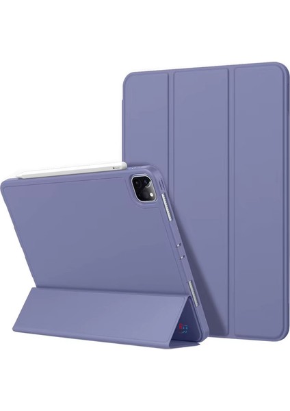 Apple iPad Pro 12.9 Inç 3.4.5.6. Nesil Ile Uyumlu Kılıf Standlı Uyku Modlu Kalem Bölmeli Akıllı Kılıf