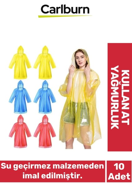 Özel Üretim Kullan At Su Geçirmez Sızdırmaz 0,2mm Kalınlık Tek Kullanımlık 10 Adet Yağmurluk