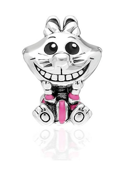 925 Ayar Gümüş Mineli Kedi Charm