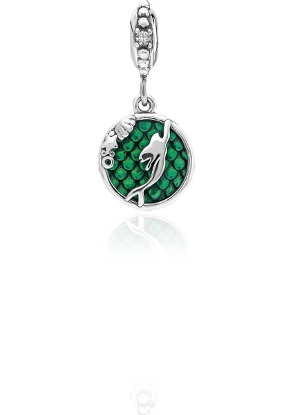 Gümüş Sallantılı Mineli Deniz Kızı Charm