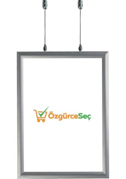 Çift Taraflı Tavan Askılı Poster Alüminyum Çerçeve 25MM