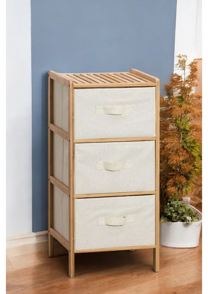 Bambu 3 Çekmeceli Dolap Organizer Çok Amaçlı Düzenleyici Şifonyer DB-0015 fiyatları