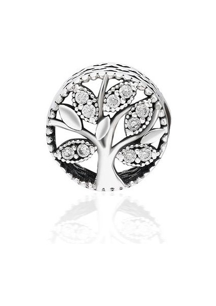 Kadın Gümüş Ağaç Motif Charm