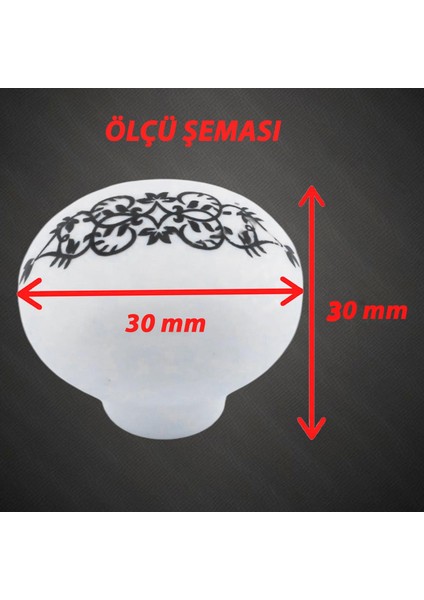 Hanımeli Kulp Beyaz Polimer Düğme Kulp Mantar Mobilya Mutfak Dolabı Çekmece Kulbu