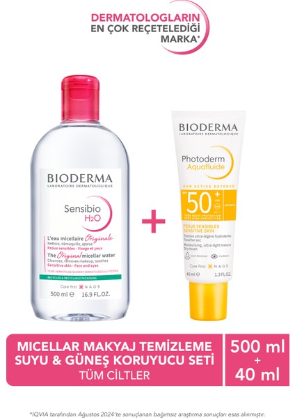 Tüm Ciltler İçin H2O Micellar Makyaj Temizleme Suyu & Yüksek Korumalı Yüz Güneş Kremi 2'li Set
