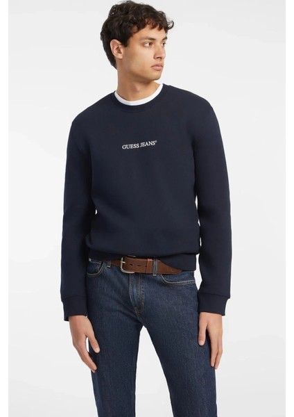 Erkek Gj Cn Önde Logo Sweatshirt - Lacivert