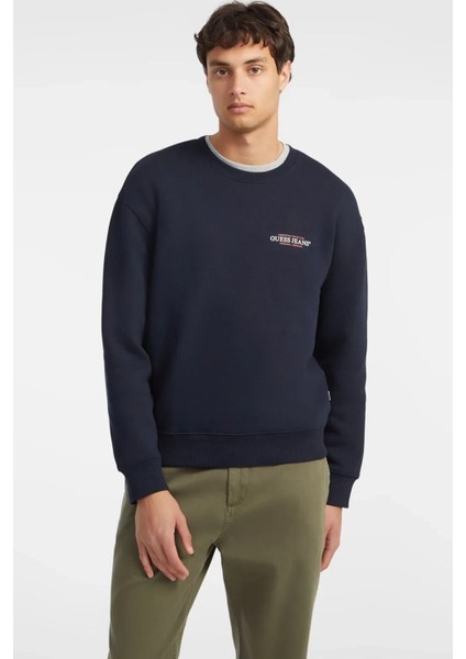 Erkek Guess Jeans Cn Reg Sweatshirt - Lacivert
