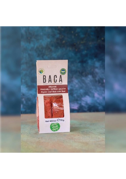 Baca Organik Organik Pancarlı Vegan Yaprak Galeta 55 gr