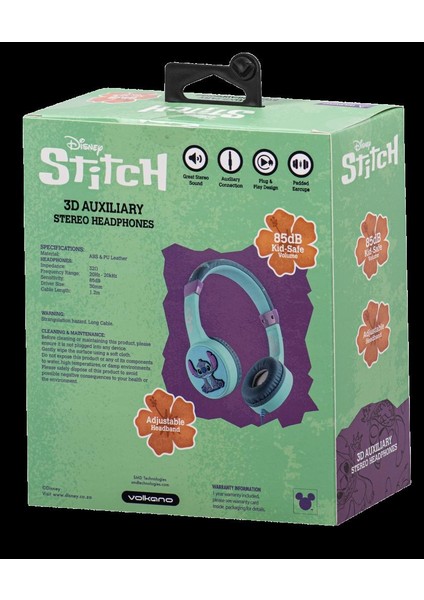 Kablolu Kulaklık Disney Stitch Çocuk Kulaklığı Lisanslı DY-3053-ST