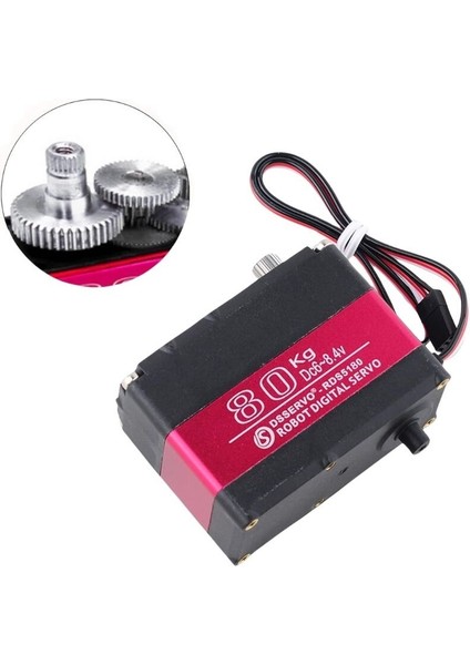 RDS5180 80KG Dijital Servo Motor 180° - U Servo Braket Dahil