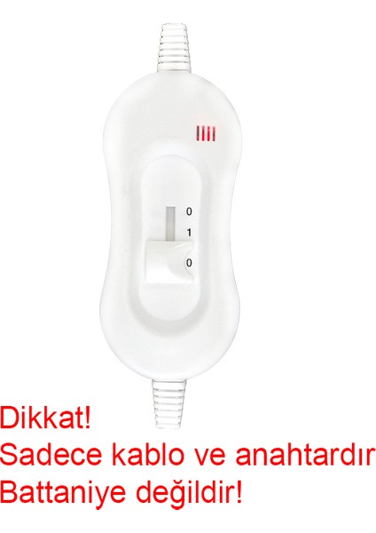 Çift Kişilik ve Tek Kişilik Elektrikli Battaniye Anahtarı Sigortalı Led'li (Beyaz)